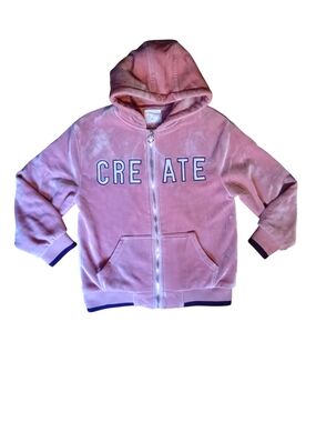 CREATE Pink Kids' Zip-Up Hoodie with Hood and Pockets